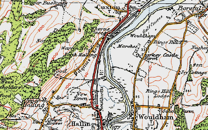 Old map of North Halling in 1920