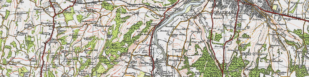 Old map of North Halling in 1920