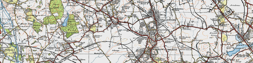 Old map of North Harrow in 1920