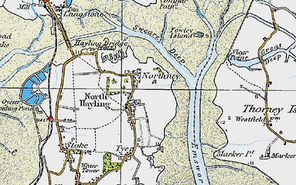 Old map of North Hayling in 1919
