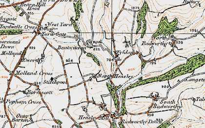 Old map of North Heasley in 1919