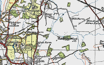 Old map of North Hillingdon in 1920