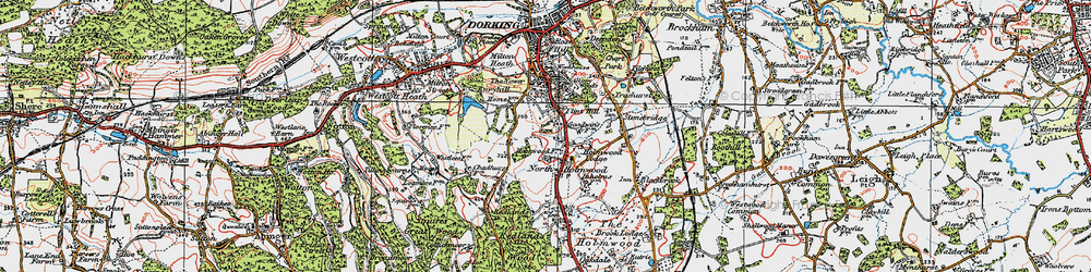Old map of North Holmwood in 1920