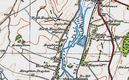 Old map of North Houghton in 1919