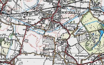 Old map of North Hyde in 1920
