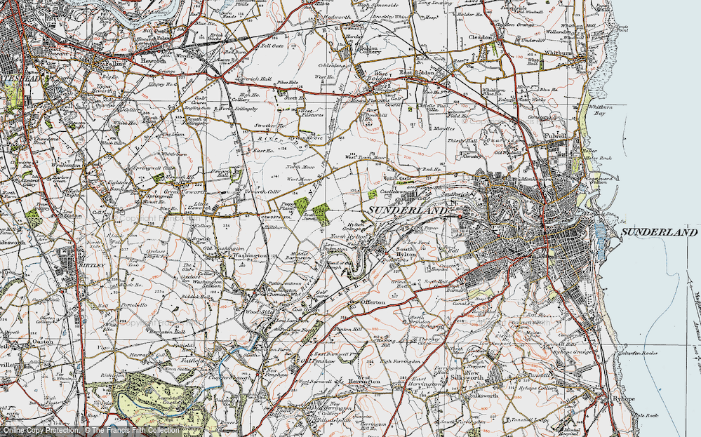 Old Map of North Hylton, 1925 in 1925