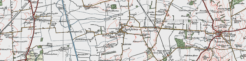 Old map of North Kelsey in 1923