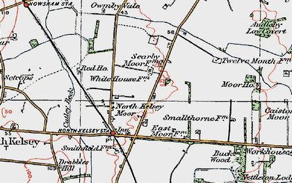 Old map of North Kelsey Moor in 1923