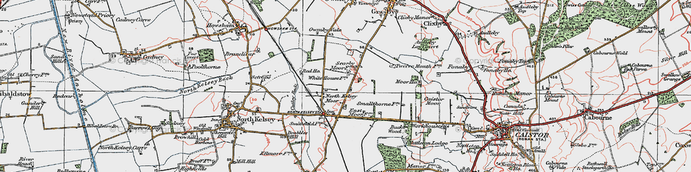 Old map of North Kelsey Moor in 1923