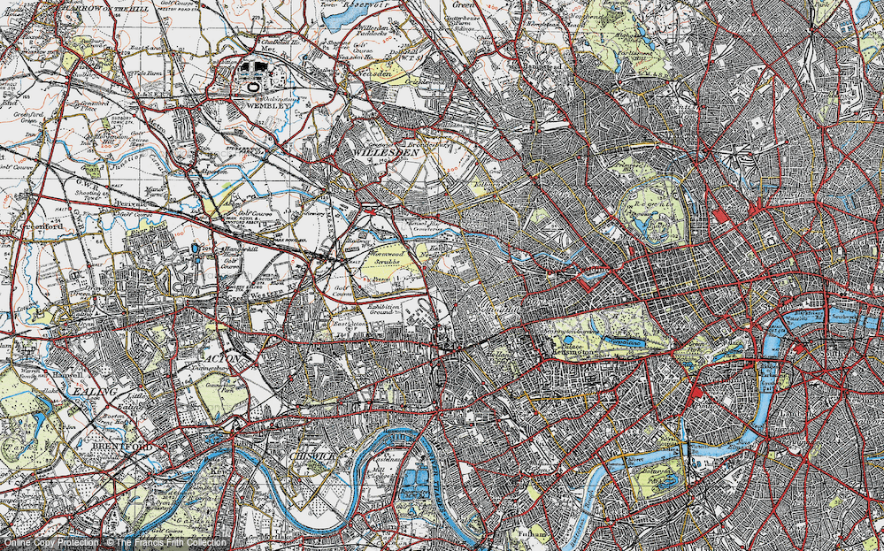 Old Map of North Kensington, 1920 in 1920