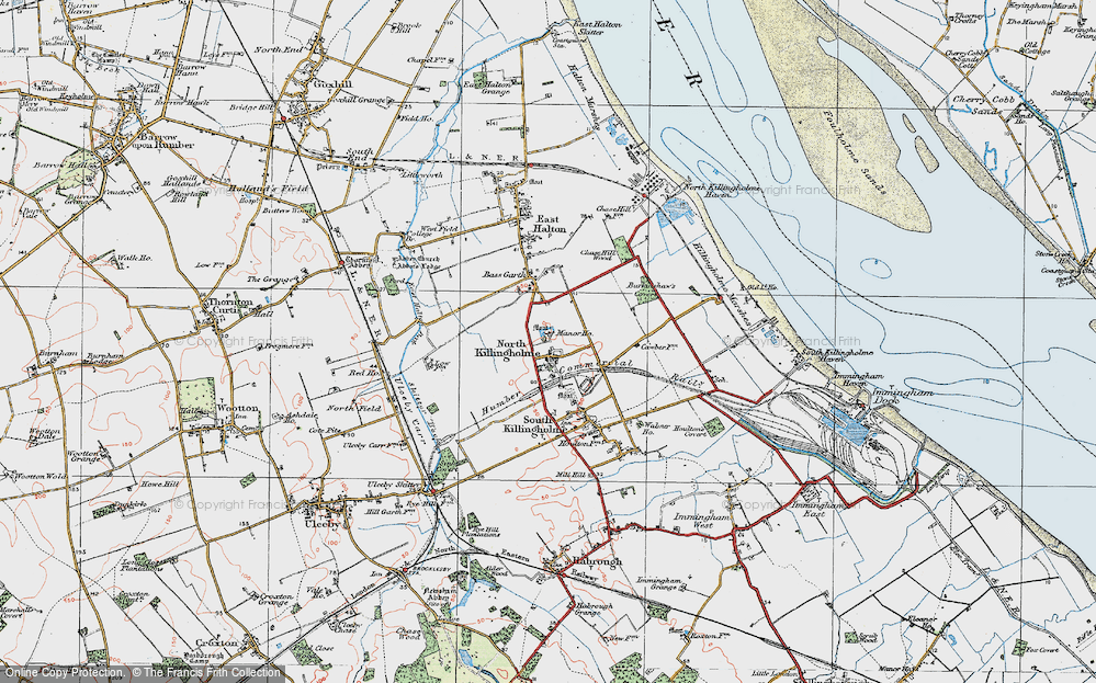 Old Map of North Killingholme, 1924 in 1924