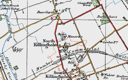 Old map of North Killingholme in 1924
