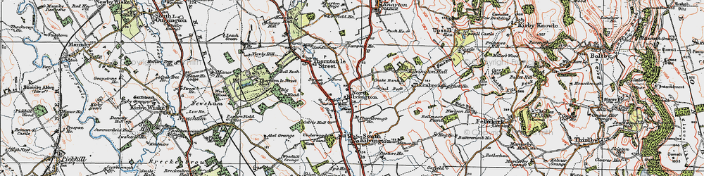 Old map of North Kilvington in 1925