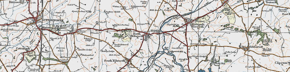 Old map of North Kilworth in 1920