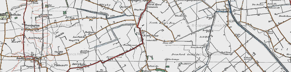 Old map of North Kyme in 1922
