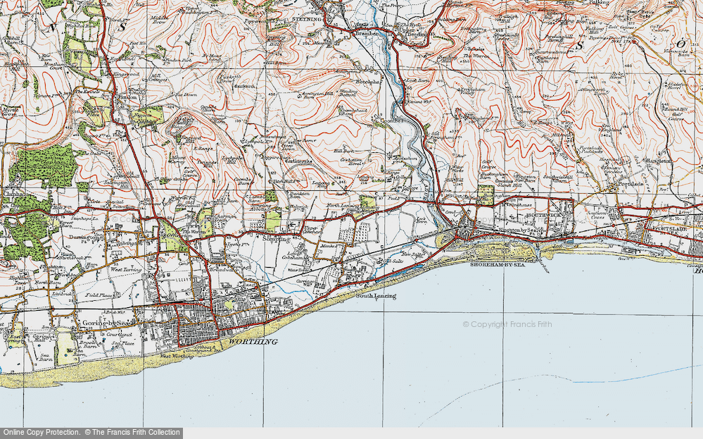 Old Map of North Lancing, 1920 in 1920