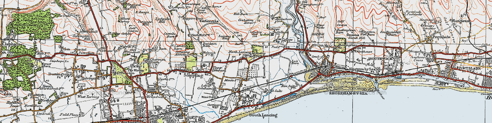 Old map of North Lancing in 1920