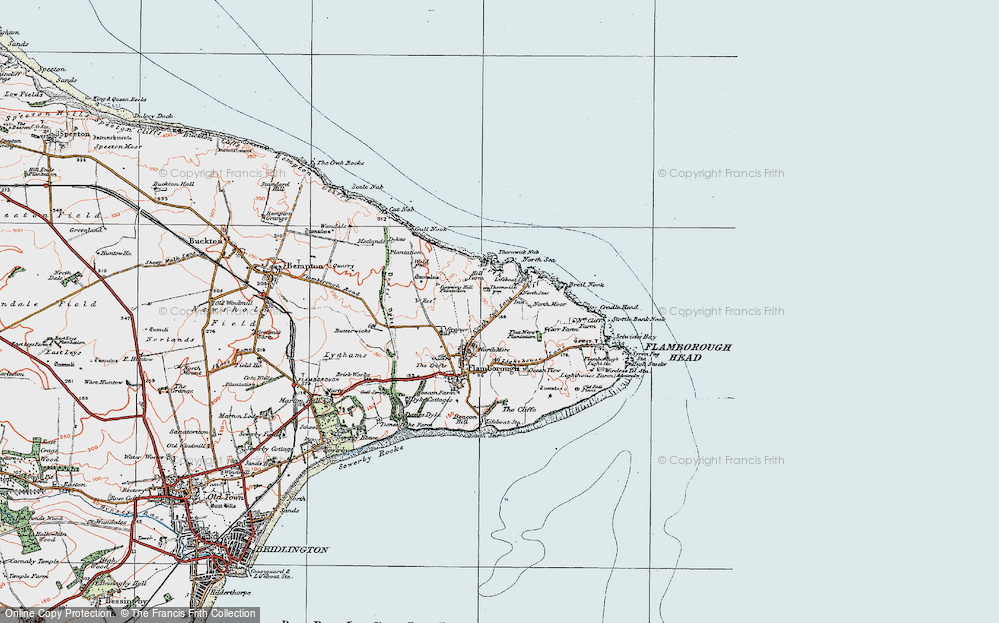 Old Map of Historic Map covering Breil Nook in 1924