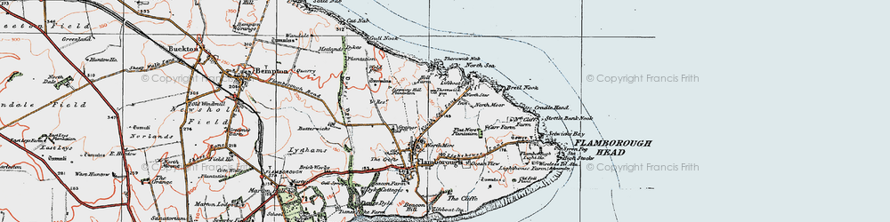 Old map of Flamborough Head in 1924