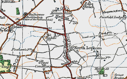 Old map of North Lopham in 1920