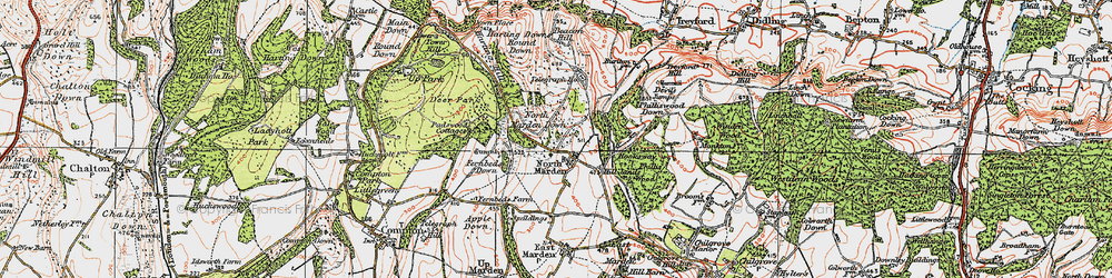 Old map of North Marden in 1919