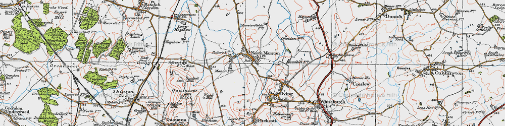 Old map of North Marston in 1919