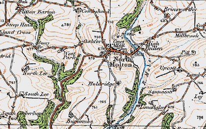 Old map of North Molton in 1919