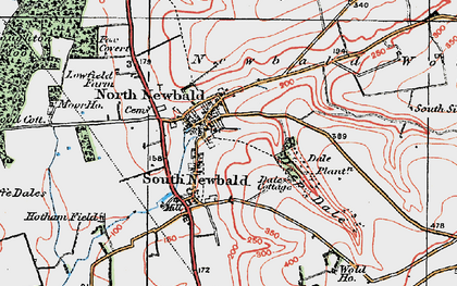 Old map of North Newbald in 1924