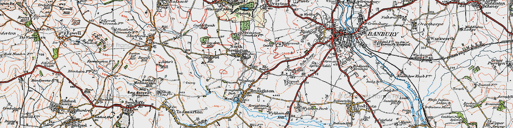 Old map of Bretch, The in 1919