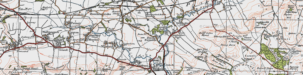 Old map of North Newnton in 1919