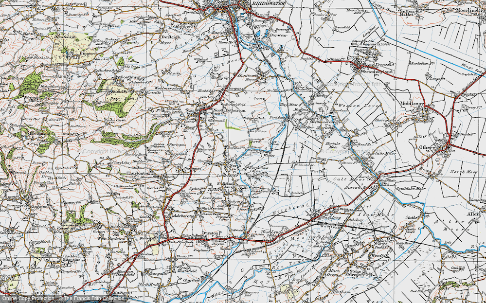 Old Map of Historic Map covering Somerset in 1919