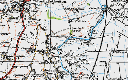 Old map of North Newton in 1919