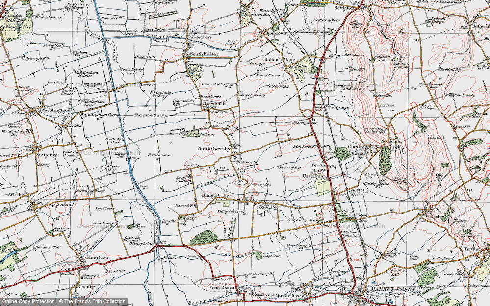 Old Map of North Owersby, 1923 in 1923