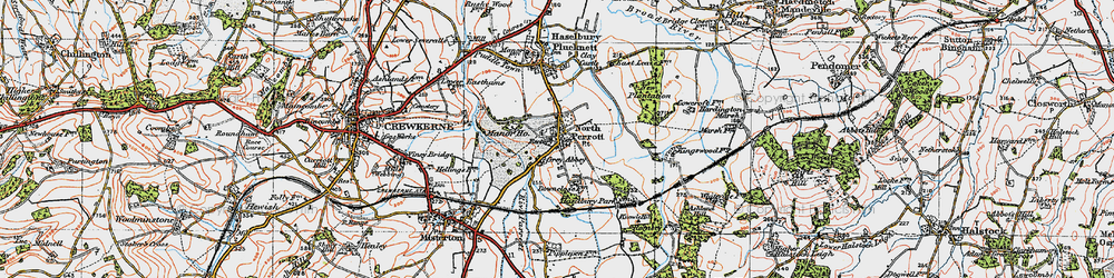 Old map of North Perrott in 1919