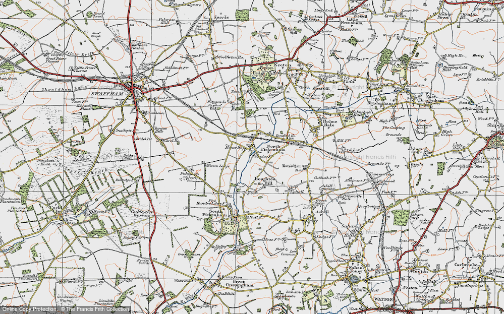 Old Map of North Pickenham, 1921 in 1921