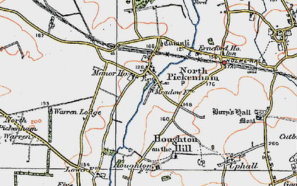 Old map of North Pickenham in 1921