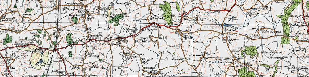 Old map of North Piddle in 1919