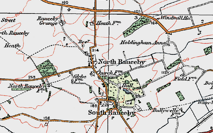 Old map of North Rauceby in 1922