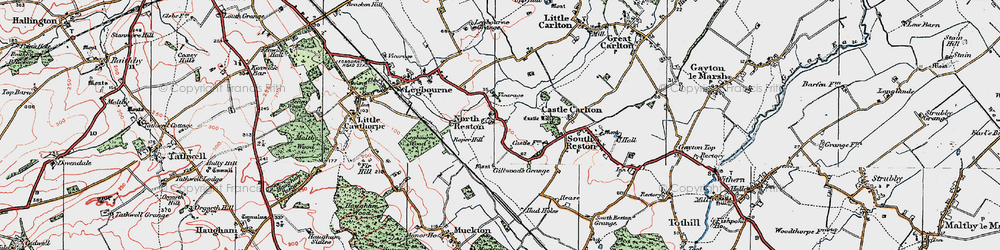 Old map of North Reston in 1923