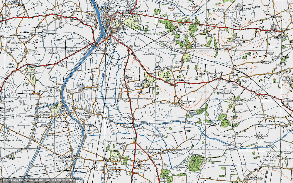 Old Map of North Runcton, 1922 in 1922