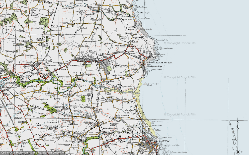 Old Map of North Seaton, 1925 in 1925