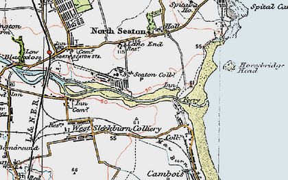 Old map of North Seaton Colliery in 1925
