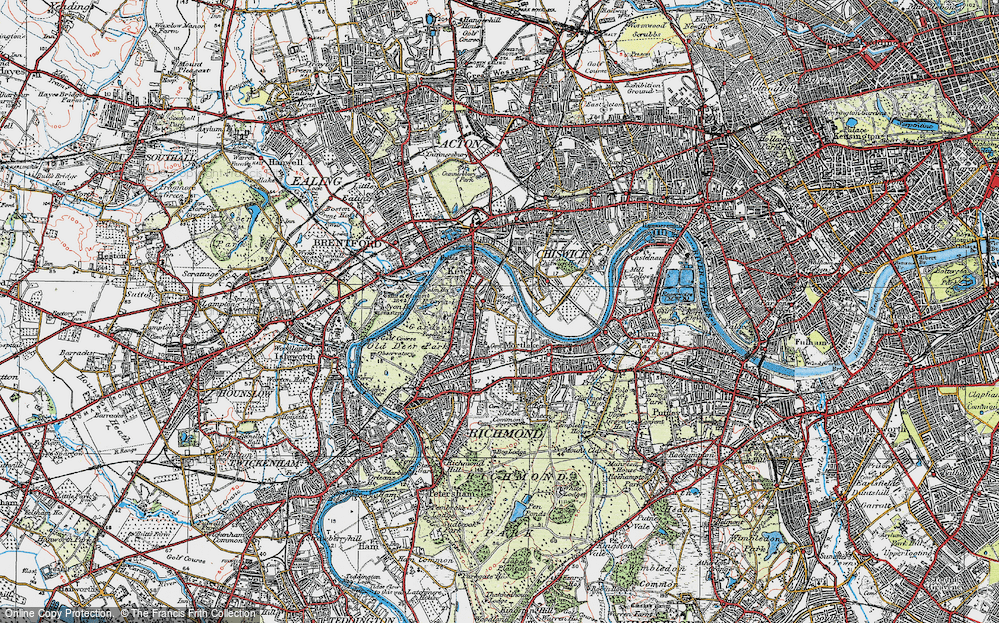 Old Map of North Sheen, 1920 in 1920