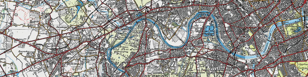 Old map of North Sheen in 1920