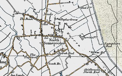 Old map of North Somercotes in 1923