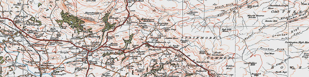 Old map of Borrowdale Ho in 1925