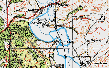 Old map of North Stoke in 1920
