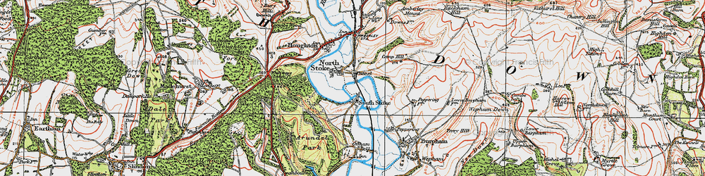 Old map of North Stoke in 1920