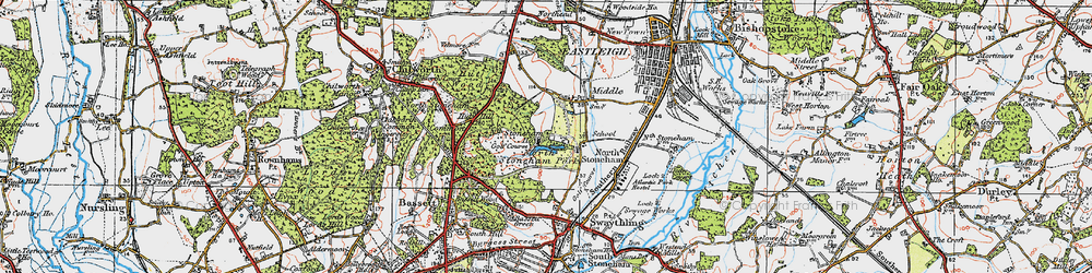 Old map of North Stoneham in 1919