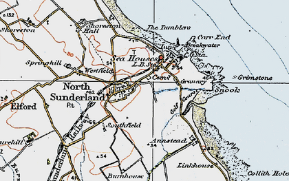 Old map of North Sunderland in 1926
